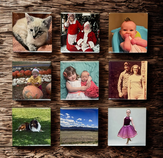 Set of Nine Custom Photo Magnets